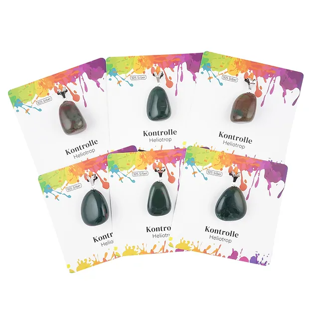 Heliotrope (Bloodstone) pendant, large, rhodiniert | Marco Schreier