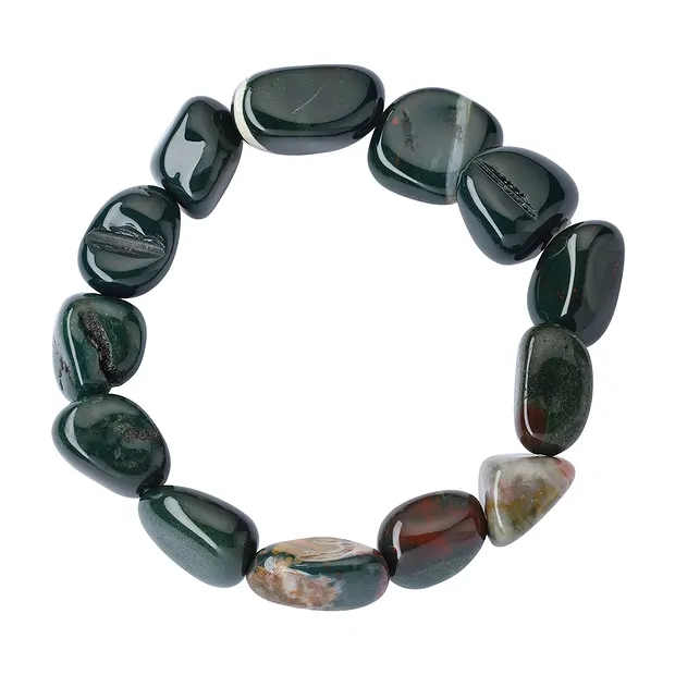 Bracelet, Jaspe sanguin, 18 - 22mm Nuggets (Héliotrope) | Marco Schreier