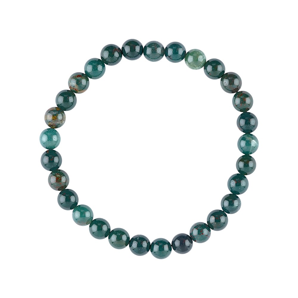 Bracelet, Heliotrope (Bloodstone), 06mm beads | wholesaler gems & healing stones