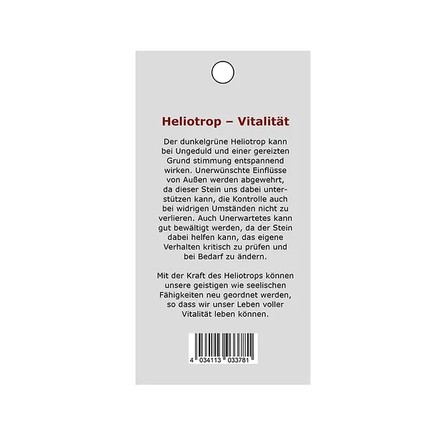 Kraftstein-Anhänger Heliotrop (Vitalisierung) | Edelsteine, Heilsteine & Schmuck