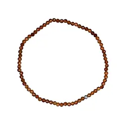 0608951031 Bracelet, Hessonite (garnet), 02.8mm spheres, faceted | Marco Schreier