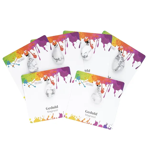 Anhänger Magnesit, Trommelstein klein, rhodiniert | Marco Schreier