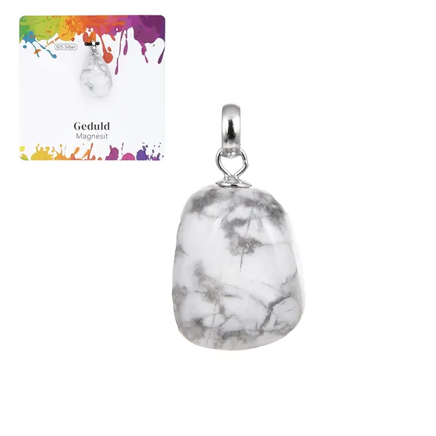 Pendant Magnesite, Tumbled Stone small, rhodiniert | Marco Schreier