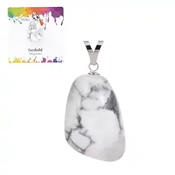 0609125107 Magnesite pendant, large Tumbled Stone, rhodiniert | Marco Schreier