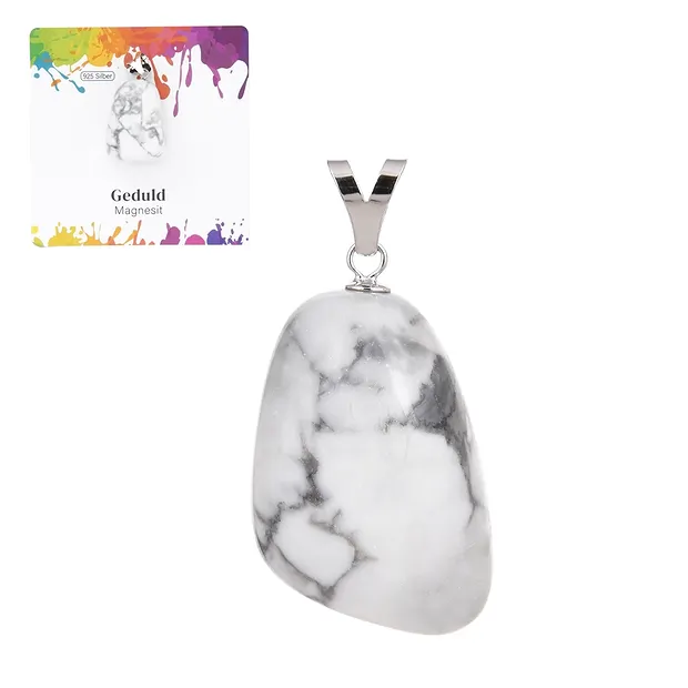 Magnesite pendant, large Tumbled Stone, rhodiniert | Marco Schreier