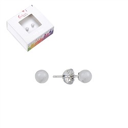 0609145104 Ohrstecker Magnesit, Kugel, 4mm, rhodiniert | Edelsteine, Heilsteine & Schmuck