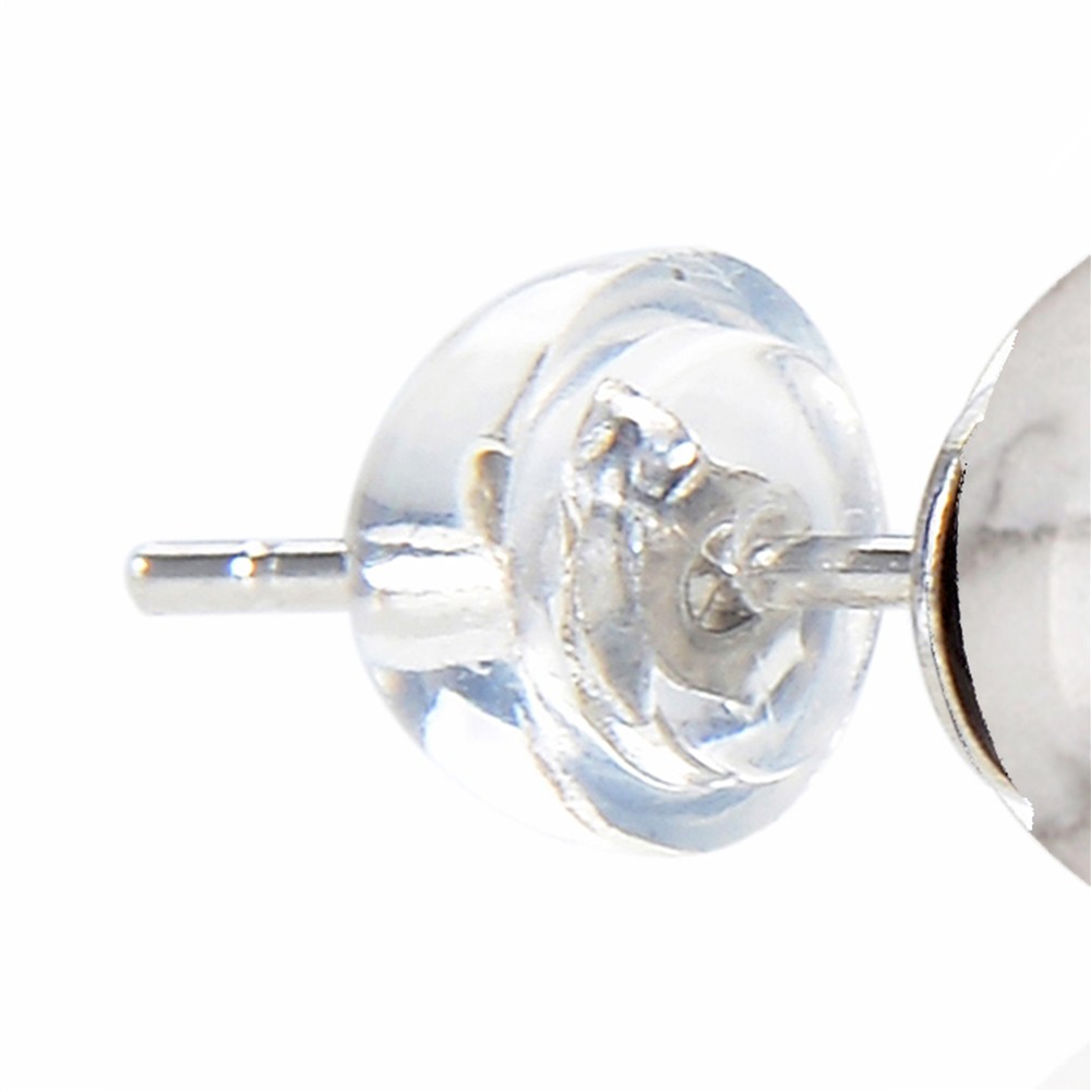 Ohrstecker Magnesit, Kugel, 6mm, rhodiniert | Edelsteine, Heilsteine & Schmuck