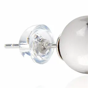 Earstuds Magnesite, ball, 8mm, rhodiniert, loose | Marco Schreier