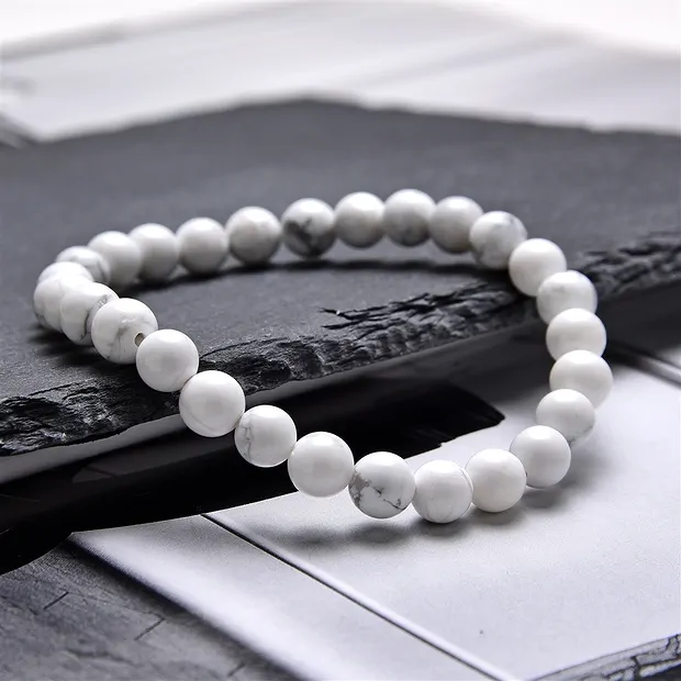 Bracelet, Magnesite, 06mm beads, 15cm (for children) | Marco Schreier