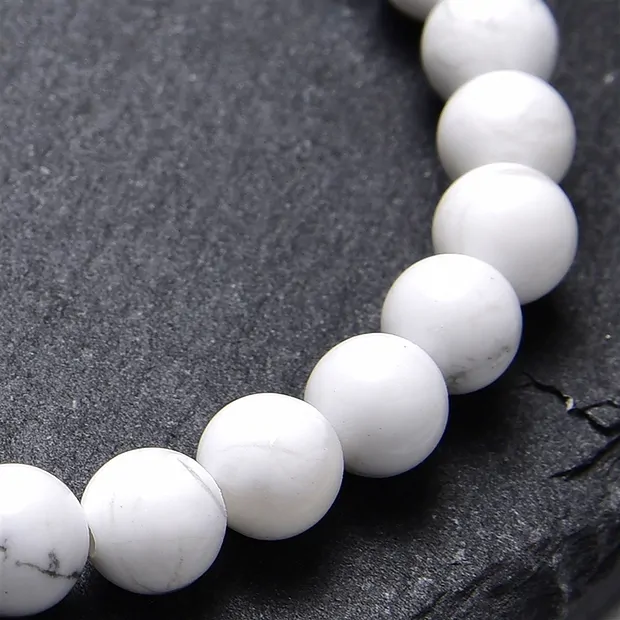 Bracelet, Magnesite, 06mm beads, 15cm (short) | wholesaler gems & healing stones