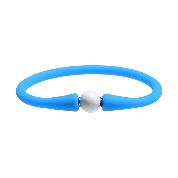 Magnesite bracelet, silicone (blue), 15cm (short) | Marco Schreier