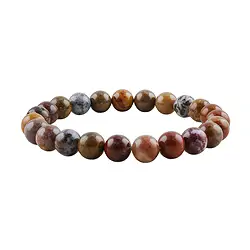 0609550108 Bracelet, jasper (fancy jasper), 08mm beads | wholesaler gems & healing stones