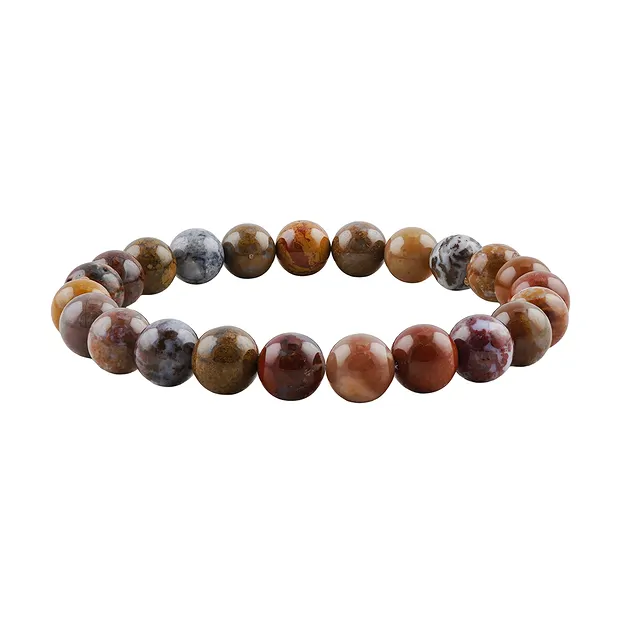 Pulsera, jaspe (jaspe fantasía), cuentas 08mm | Marco Schreier