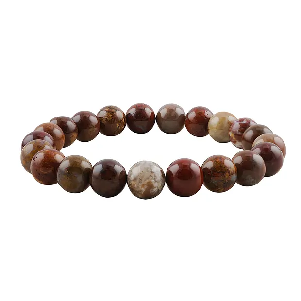 Bracciale, diaspro (diaspro fantasia), perline da 10 mm | Marco Schreier