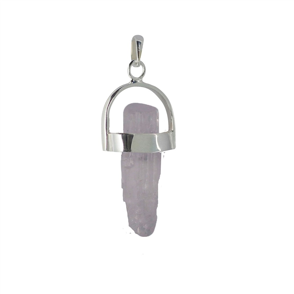 Pendant Kunzite rough, silver, 4,0cm | wholesaler gems, healing stones & jewelry