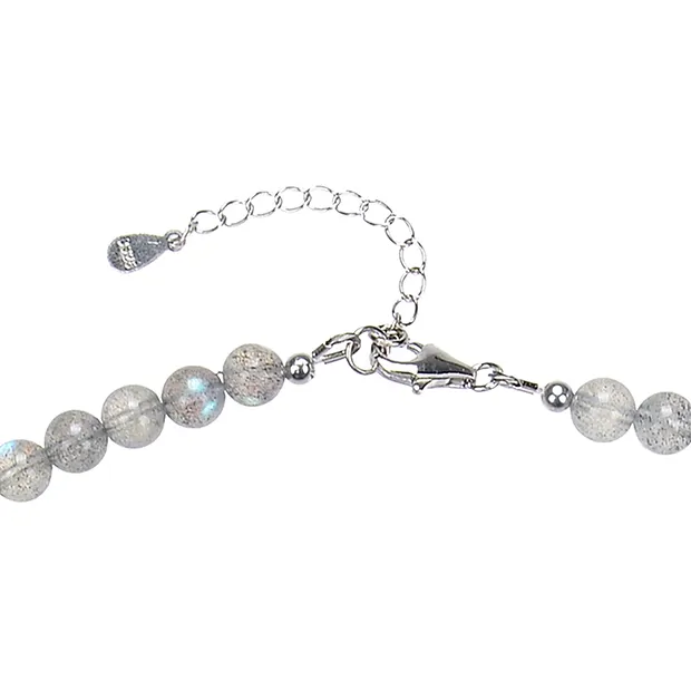 Collana di labradorite, perline (6 mm), rodiate, catena di prolungamento | Marco Schreier