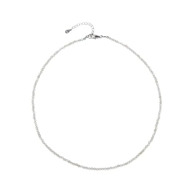 Kette Labradorit, Kugeln (3mm) facettiert, rhodiniert | Marco Schreier