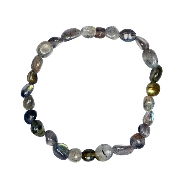 Pulsera, labradorita (oscura), pepitas de 06-08mm | Marco Schreier