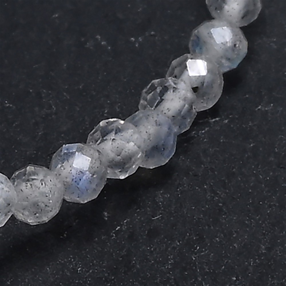 Armband, Labradorit (dunkel), 03mm Kugeln, facettiert, 14cm (kurz) | Marco Schreier