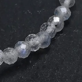 Bracelet, labradorite (foncée), boules de 03mm, facettes, 14cm (court) | Marco Schreier