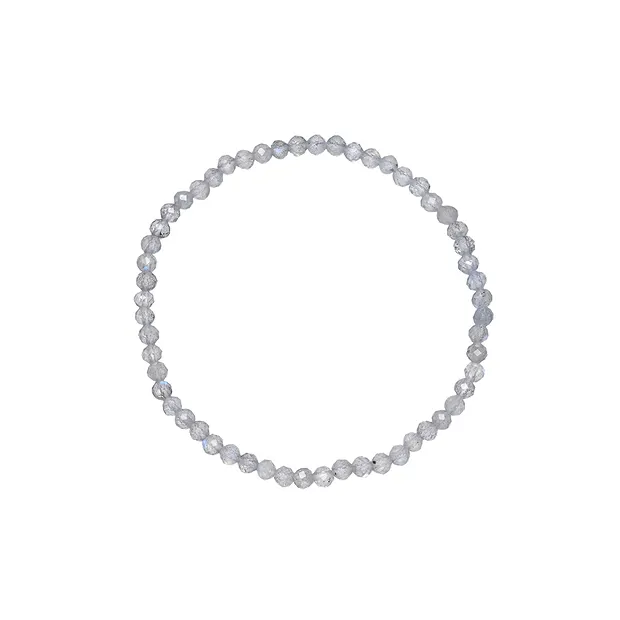 Bracelet, labradorite (foncée), boules de 03mm, facettes, 14cm (court) | Marco Schreier