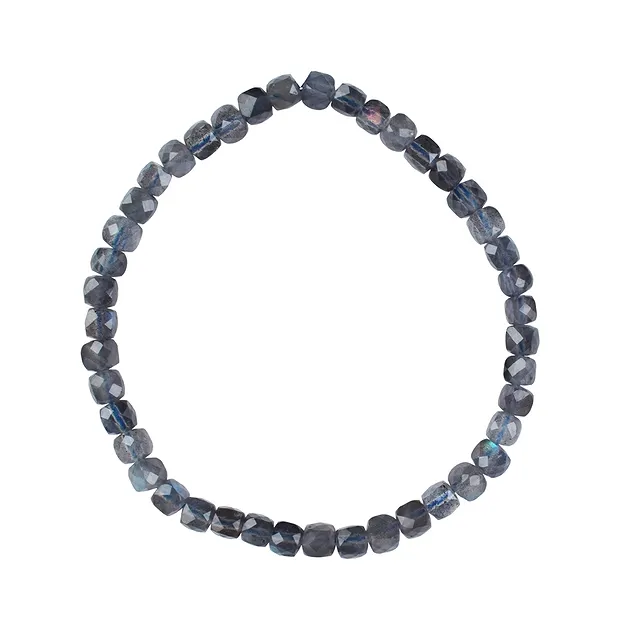 Bracciale, labradorite, cubo di 04 mm, sfaccettato | Marco Schreier