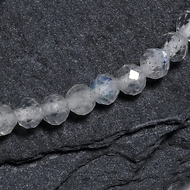 Pulsera, labradorita (oscura), cuentas de 03mm, facetadas, 19cm | Marco Schreier