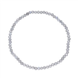0610351031 Bracelet, labradorite (fonc&#xE9;e), 03mm boules, facettes, 19cm | Marco Schreier