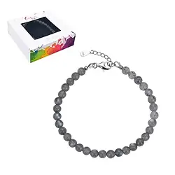 0610359060 Armband Labradorit, 6mm-Kugeln, Verlängerungskettchen, rhodiniert | Marco Schreier