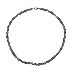 0610399001 Collar botón facetado, labradorita, 04x08mm/47cm | Marco Schreier