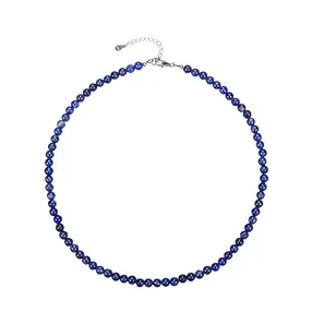 Lapis Lazuli necklace, beads (6mm), rhodiniert | gems, healing stones & jewelry