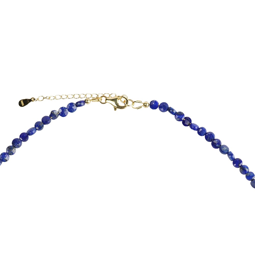 Collier Lapis, Scheibe facettiert, vergoldet | Edelsteine, Heilsteine & Schmuck