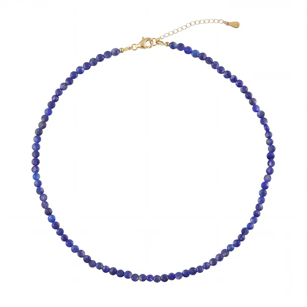 Collier Lapis, Scheibe facettiert, vergoldet | Edelsteine, Heilsteine & Schmuck
