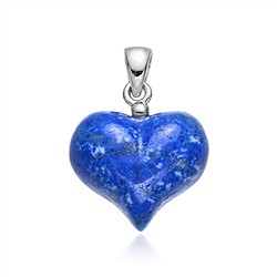 0610425064 Anhänger Lapis Lazuli, Herz (16mm), 2,4cm, rhodiniert  | Marco Schreier