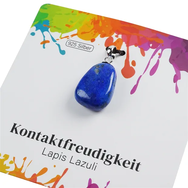 Pendentif Lapis-lazuli A, Pierre roulée petite, rhodié | Marco Schreier