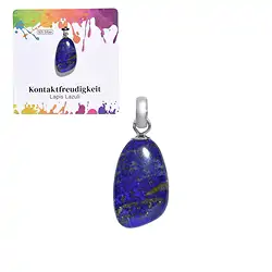 0610425106 Anhänger Lapis Lazuli A, Trommelstein klein, rhodiniert | Marco Schreier