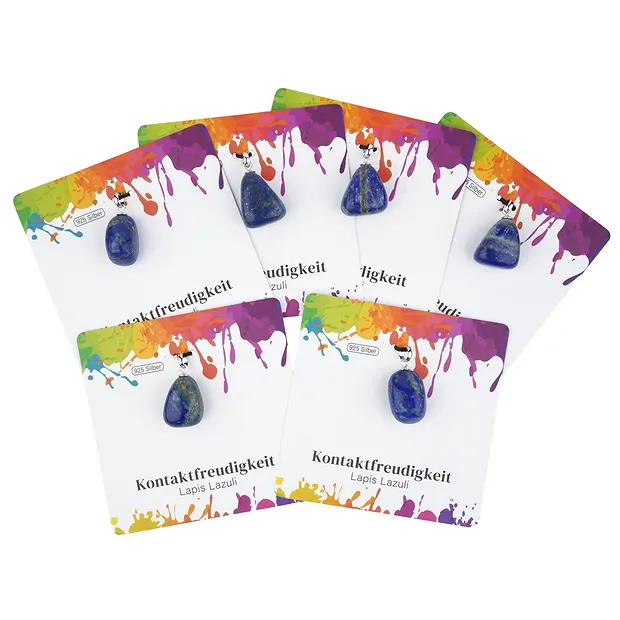 Ciondolo B in Lapislazzuli, piccola pietra burattata, rodiato | Marco Schreier