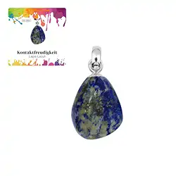 0610425108 Anhänger Lapis Lazuli B, Trommelstein klein, rhodiniert | Marco Schreier