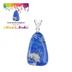0610425109 Anhänger Lapis Lazuli B, Trommelstein groß, rhodiniert | Marco Schreier
