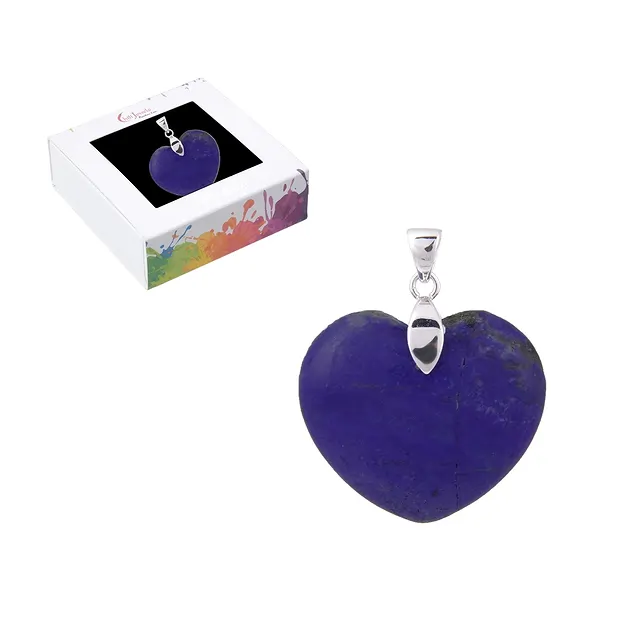 Pendentif Lapis-lazuli, coeur (28mm), 4,2cm, rhodié | Marco Schreier