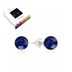 0610445108 Earstuds Lapis Lazuli, ball, 8mm, rhodiniert | wholesaler gems & healing stones
