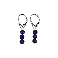 0610445444 Lapis Lazuli earrings 5.5mm beads | wholesaler gems, healing stones & jewelry