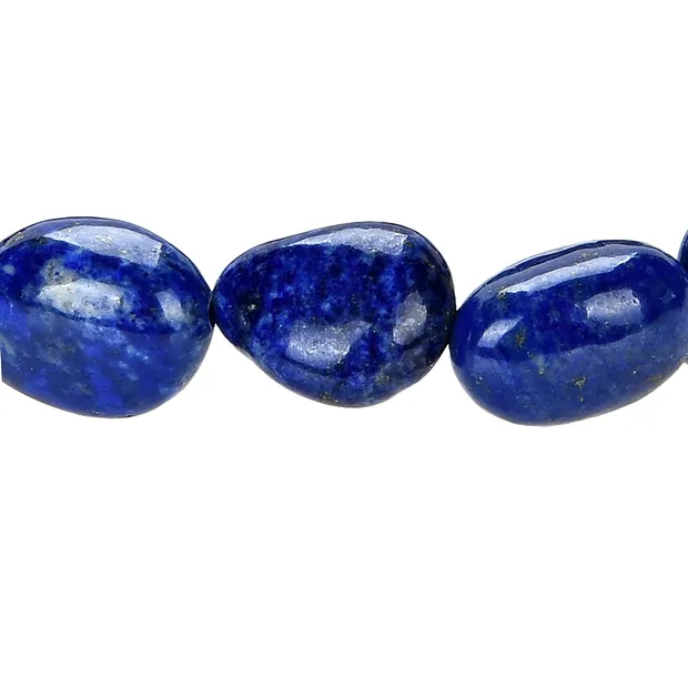 Bracelet, Lapis-lazuli, 10 - 12mm Nuggets (plat) | Marco Schreier