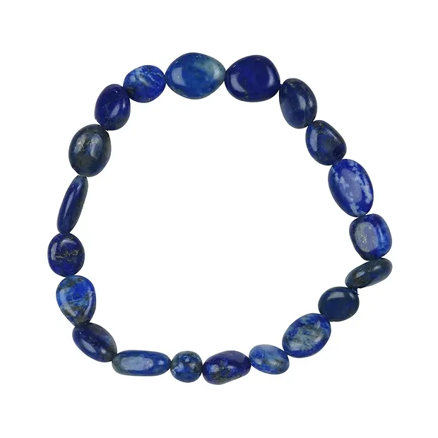 Bracelet, Lapis-lazuli, 10 - 12mm Nuggets (plat) | Marco Schreier