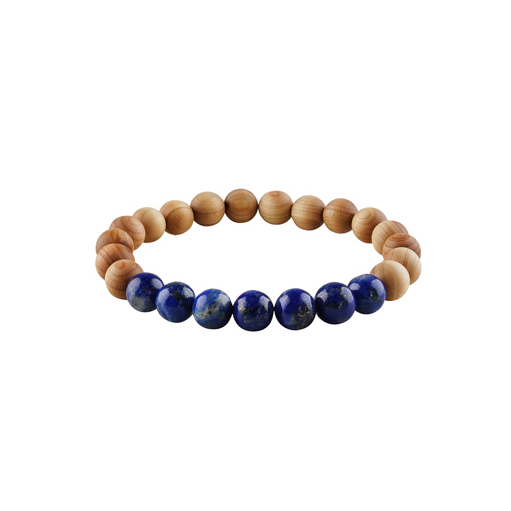 Armband, Lapis Lazuli, Sandelholz, 8mm,17cm | Edelsteine, Heilsteine & Schmuck