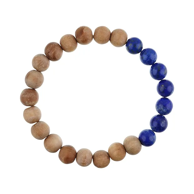 Pulsera, Lapislázuli, sándalo, 8mm,17cm | Marco Schreier