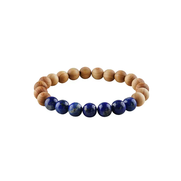 Bracelet, Lapis Lazuli, sandalwood, 8mm,17cm | wholesaler gems & healing stones