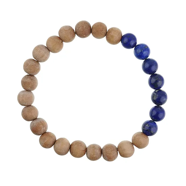 Pulsera, Lapislázuli, sándalo, 8mm, 20cm | Marco Schreier