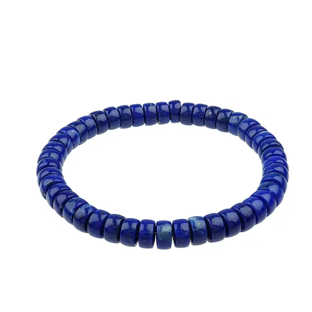 Bracelet, Lapis Lazuli, 04 x 07mm Buttons | wholesaler gems & healing stones
