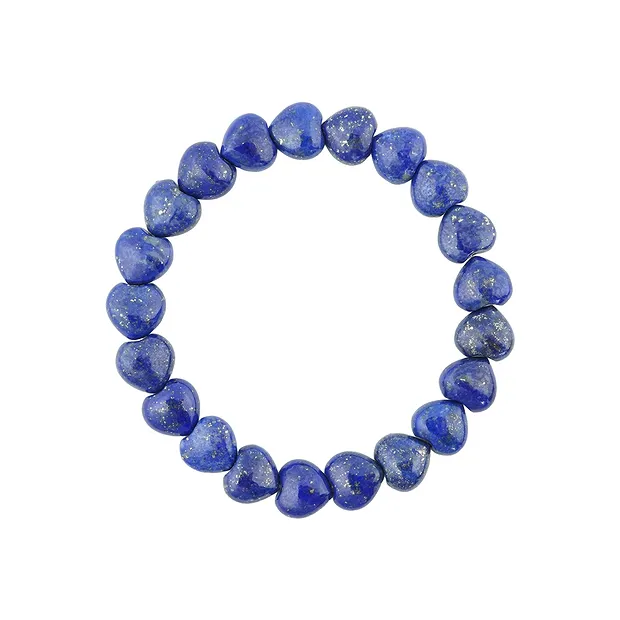 Bracelet, Lapis Lazuli, 10mm hearts | wholesaler gems, healing stones & jewelry